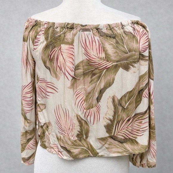 Billabong Light It Up Tropical Off Shoulder Blouse M NWT - Picture 4 of 11